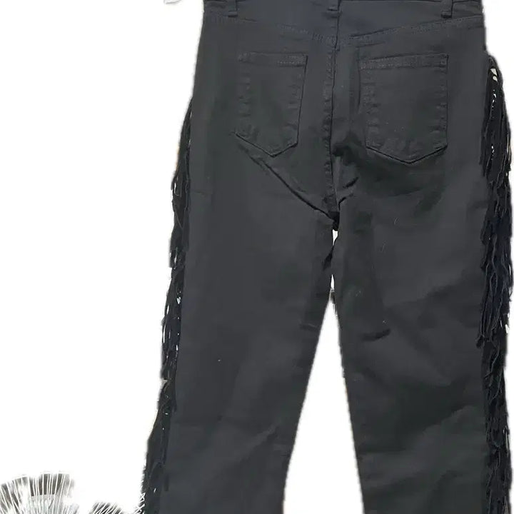 [BUNJANG] Jerry Black Fringe Pants / 제리 블랙 프린지 팬츠 새상품