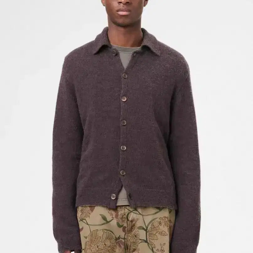 [BUNJANG] Our Legacy Alpaca Evening Polo Cardigan Brown / [50] 아워레가시 알파카 이브닝 폴로 가디건 브라운 컬러