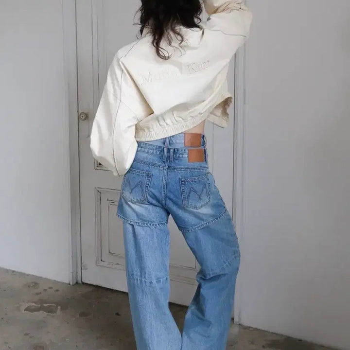 [BUNJANG] Matin Kim Logo Stitch Crop Jacket / 25 마뗑킴 백 로고 스티치 크롭 자켓