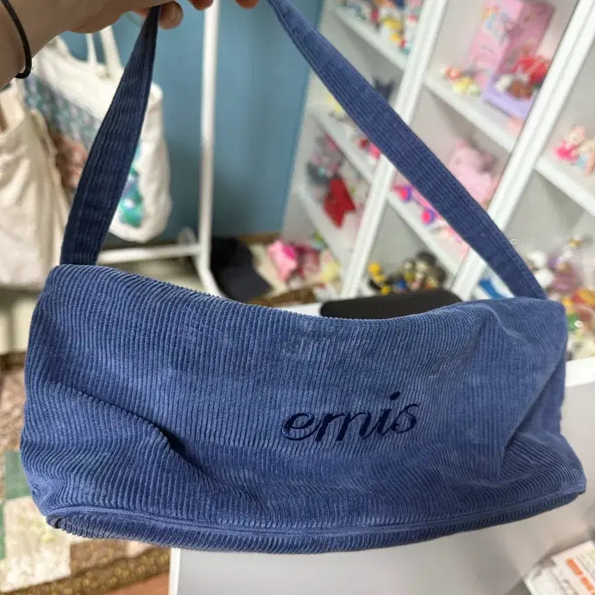 [BUNJANG] Emis Navy Corduroy Shoulder Bag / 이미스가방