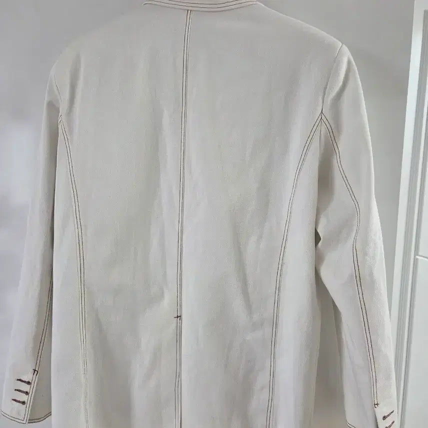 [BUNJANG] Stylenanda Denim Long Jacket Ivory 77 / 스타일난다 데님 롱재킷 아이보리  77  165/88A~새옷  공용