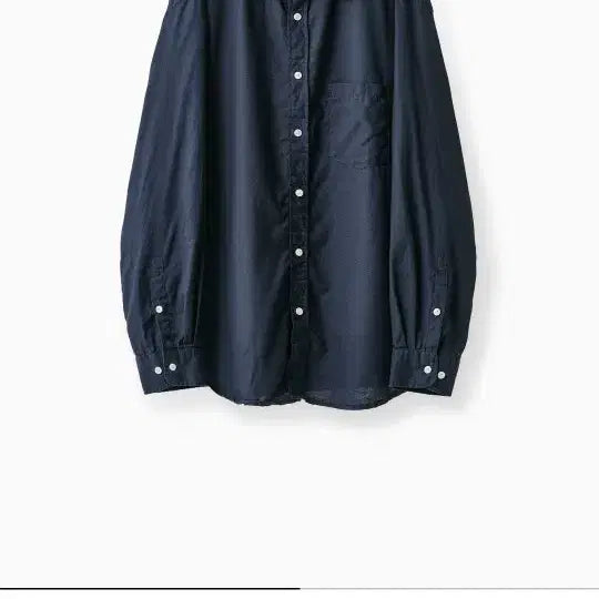[SOLD OUT] 이얼즈어고 코튼 실크 포이카 셔츠 네이비 M