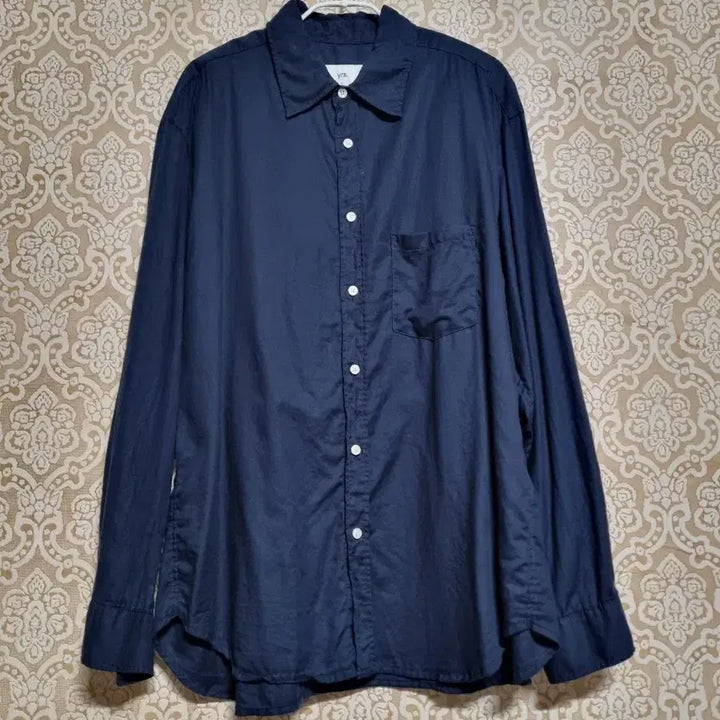 [SOLD OUT] 이얼즈어고 코튼 실크 포이카 셔츠 네이비 M