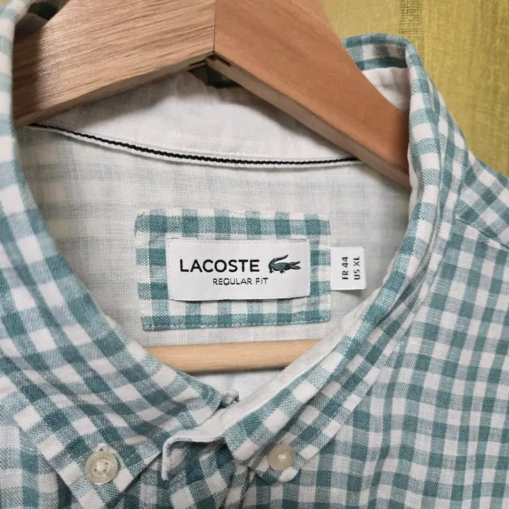 [BUNJANG] Lacoste Linen Gingham Check Shirt / 라코스테린넨 긴팔 깅엄체크 셔츠