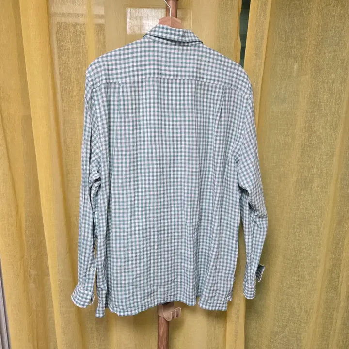 [BUNJANG] Lacoste Linen Gingham Check Shirt / 라코스테린넨 긴팔 깅엄체크 셔츠