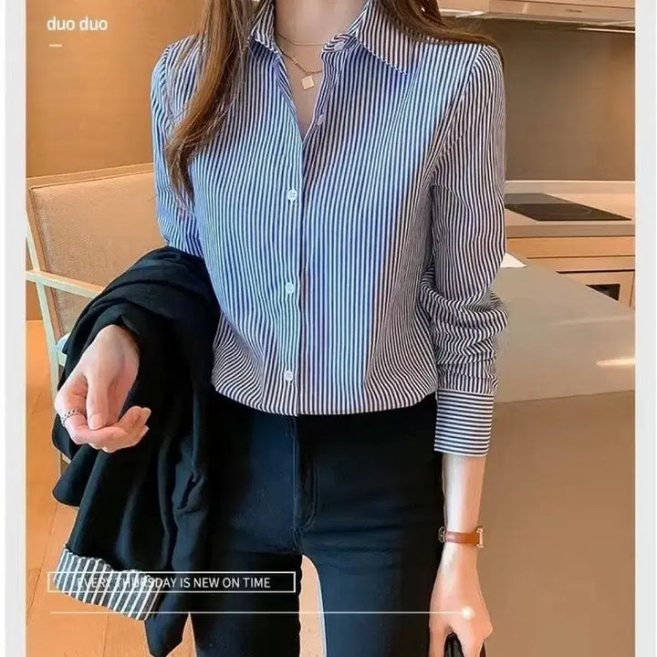 [BUNJANG] Striped Pattern Shirt / 스트라이프 줄무늬 셔츠