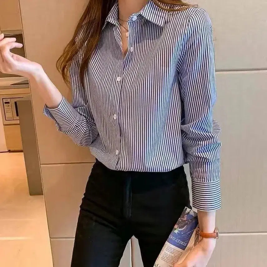 [BUNJANG] Striped Pattern Shirt / 스트라이프 줄무늬 셔츠