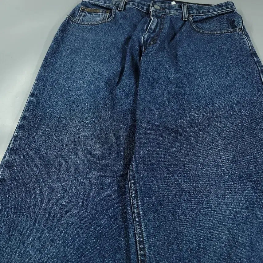 [BUNJANG] Calvin Klein Jeans Denim Jeans / 캘빈클라인 진스 진청워싱 로고 레더탭 이지핏 청바지 데님팬츠 MADE I