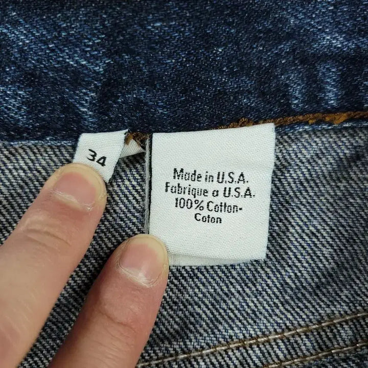 [BUNJANG] Calvin Klein Jeans Denim Jeans / 캘빈클라인 진스 진청워싱 로고 레더탭 이지핏 청바지 데님팬츠 MADE I