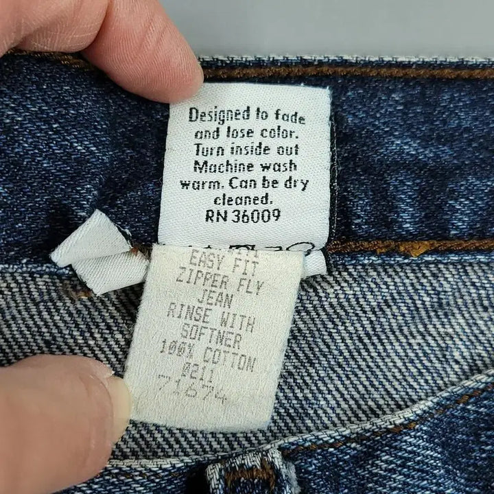 [BUNJANG] Calvin Klein Jeans Denim Jeans / 캘빈클라인 진스 진청워싱 로고 레더탭 이지핏 청바지 데님팬츠 MADE I