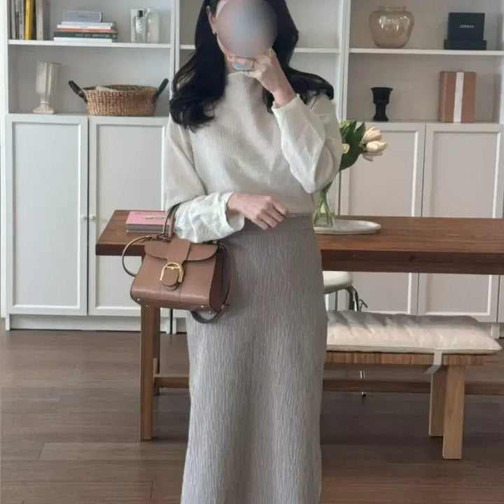 [BUNJANG] Summer Leave Texture Back Banding Skirt (S Size) / 써머레브 텍스처 백밴딩 스커트 판매(s사이즈)