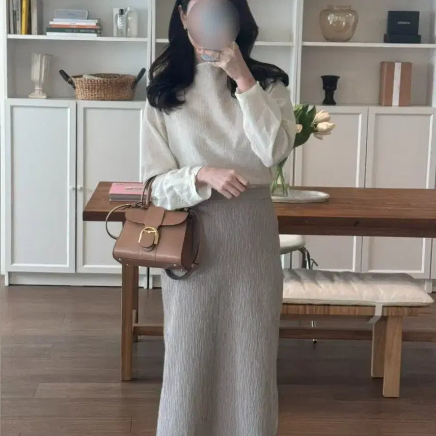 [BUNJANG] Summer Leave Texture Back Banding Skirt (S Size) / 써머레브 텍스처 백밴딩 스커트 판매(s사이즈)