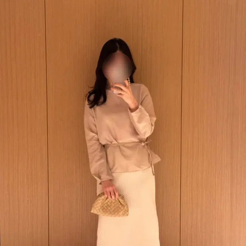 [BUNJANG] Summerlave Back Banding Textured Skirt (Ivory, Size S) / 써머레브 백밴딩 텍스처 스커트 판매(s사이즈, 아이보리)