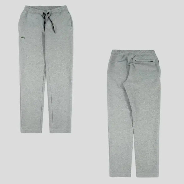[BUNJANG] Lacoste Slim Fit Sweatpants Training Pants / 라코스테 그레이 크록로고 밴딩 슬림핏 스웻팬츠 트레이닝복 25-29