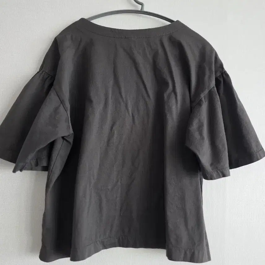 [BUNJANG] Uniqlo Ruffle Short Sleeve Cotton Blouse / 유니클로러플 반팔 면블라우스