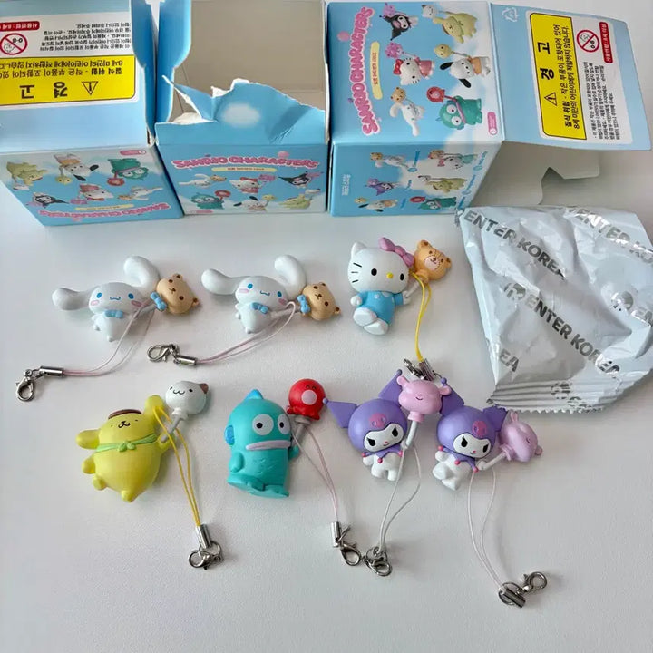 [BUNJANG] Sanrio Balloon Adventure Strap Keyring Set / 산리오 벌룬 어드벤처 스트랩 키링 한교동 쿠로미 폼폼푸린 시나모롤