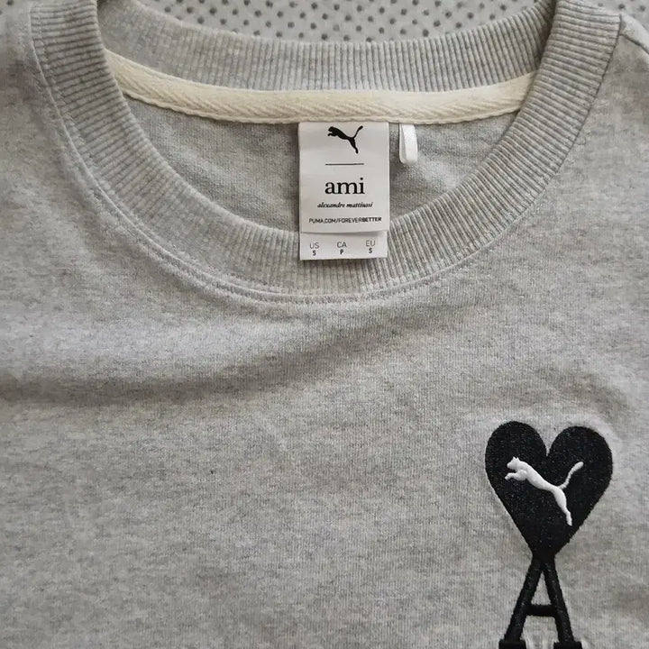 [BUNJANG] Puma x Ami Collaboration T-Shirt Grey / 푸마 아미 콜라보 반팔티 회색