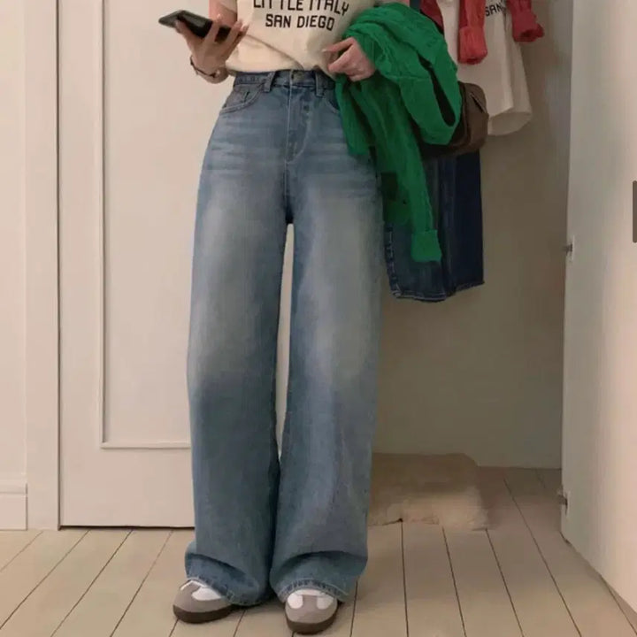 [BUNJANG] Veiideli Ocean Wide Denim Pants / 베이델리 오션 와이드 데님 팬츠