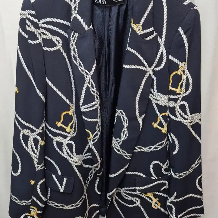 [BUNJANG] Zara Rope Pattern Blazer / 자라 진네이비 로프 패턴 블레이저