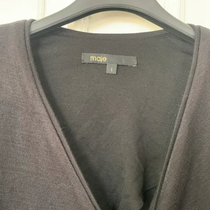 [BUNJANG] Maje Black Long Sleeve Zipper Dress / 마쥬 블랙 롱 슬리브 지퍼 원피스
