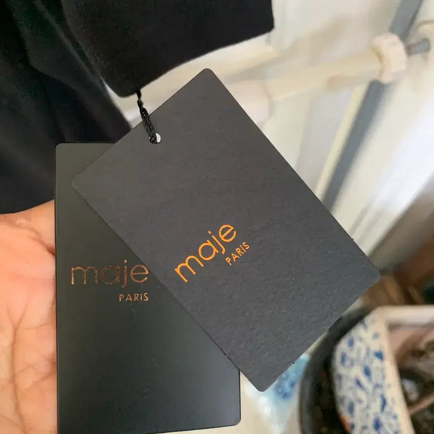 [BUNJANG] Maje Black Long Sleeve Zipper Dress / 마쥬 블랙 롱 슬리브 지퍼 원피스