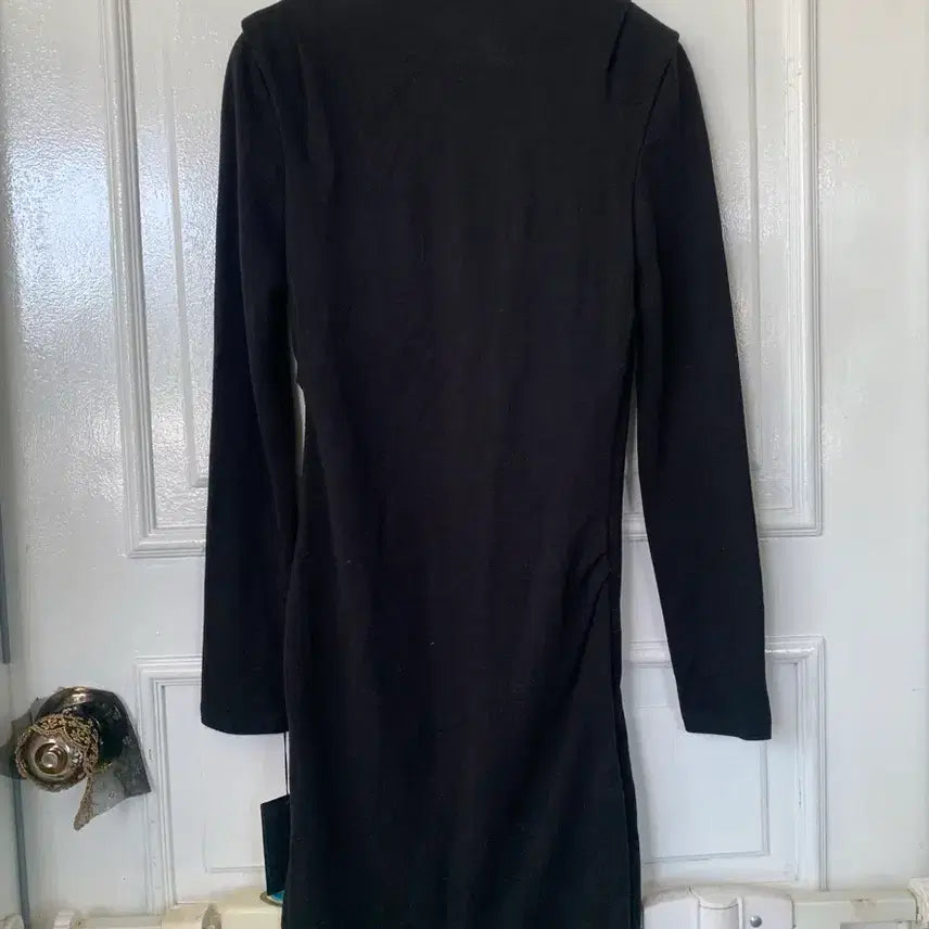 [BUNJANG] Maje Black Long Sleeve Zipper Dress / 마쥬 블랙 롱 슬리브 지퍼 원피스