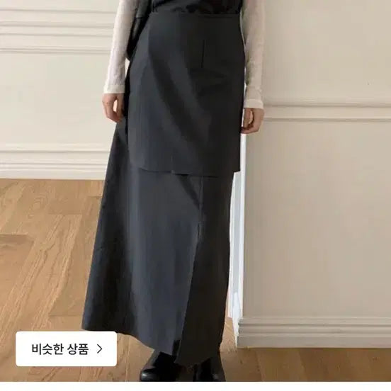 [BUNJANG] Wrap Skirt Bustier Dress Charcoal / 랩 스커트 뷔스티에 원피스 세트_챠콜 색상