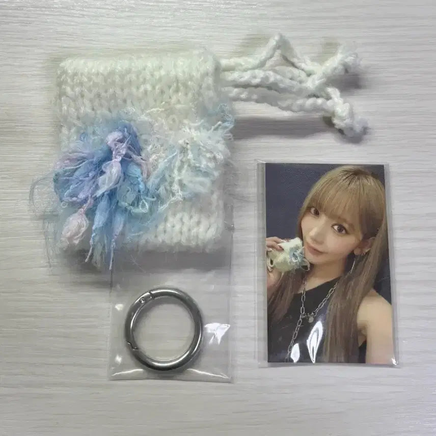 [BUNJANG] LE SSERAFIM Sakura Micro Pouch Keyring Photocard / 르세라핌 꾸로셰 마이크로 파우치 사쿠라 키링 포카 양도 에어팟 케이스