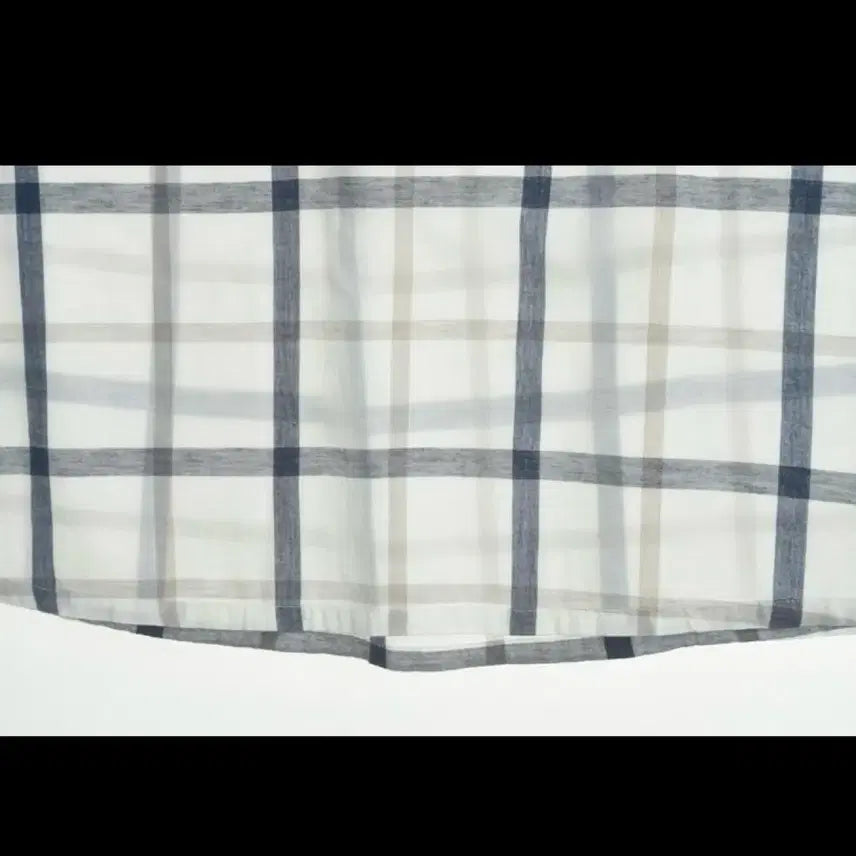[BUNJANG] Vintage White Check Cotton Blouse / 일본빈티지 화이트 체크 반팔 코튼 블라우스
