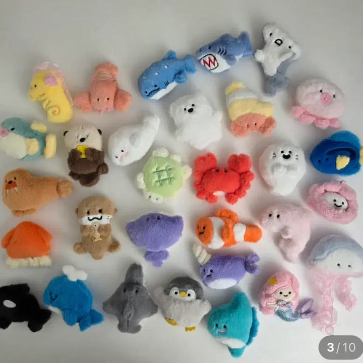 [BUNJANG] Marine Life Magnet Doll Keyring / 해양생물 마그넷 자석 인형 키링 콩알눈