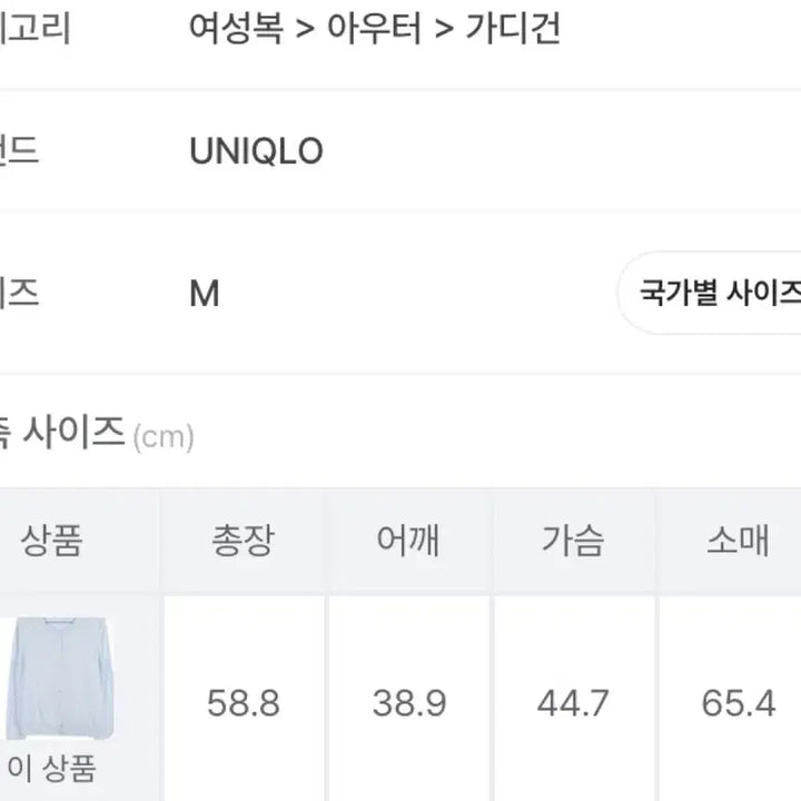 [SOLD OUT] UNIQLO 유니클로 라이트블루 하늘색 코튼 가디건