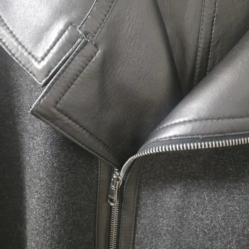 [SOLD OUT] [희귀/정품] 구찌 14FW 런웨이 피스 울-레더 하이브리드 바이커코트