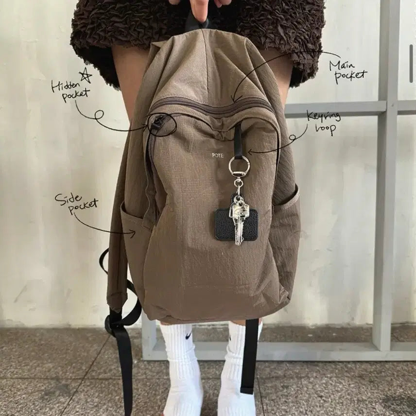 [BUNJANG] POTE Backpack Mocha / 포테 백팩 모카