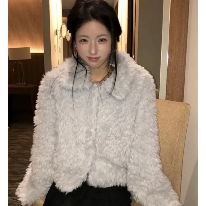 [BUNJANG] Faux Fur Jacket / 카라 퍼 자켓