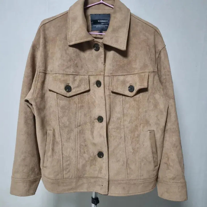[BUNJANG] H:CONNECT Suede Jacket Beige Outerwear / H:CONNECT 에이치커넥트 스웨이드 자켓 베이지 봄아우터