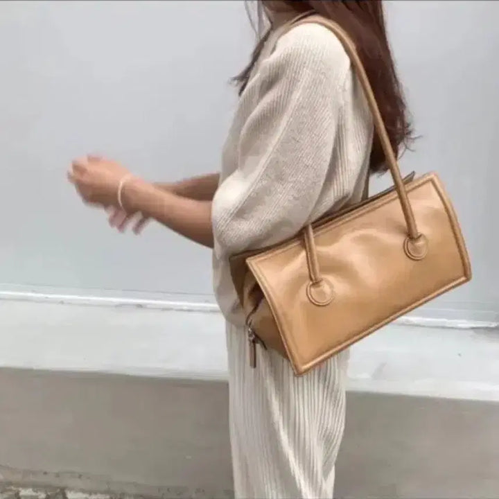 [BUNJANG] Margesherwood Boston Bag Medium Camel Plain / 마지셔우드 보스턴백(사진많음) 미디움 카멜 플레인