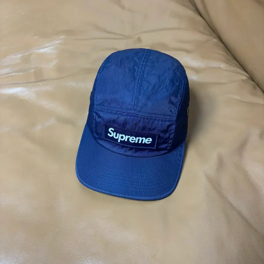 [SOLD OUT] 슈프림 캠프캡 모자 박스로고 워시드 나일론 네이비