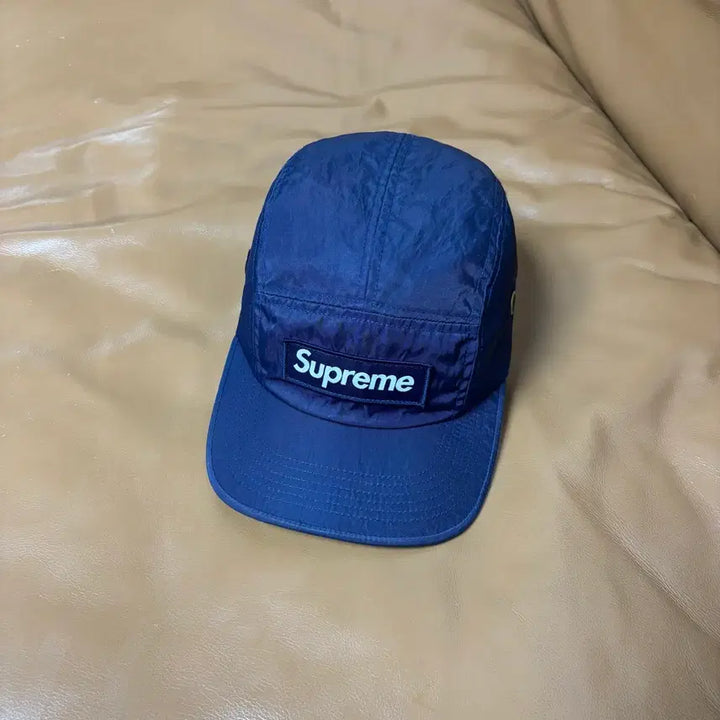 [SOLD OUT] 슈프림 캠프캡 모자 박스로고 워시드 나일론 네이비