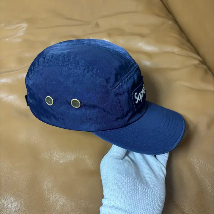 [SOLD OUT] 슈프림 캠프캡 모자 박스로고 워시드 나일론 네이비