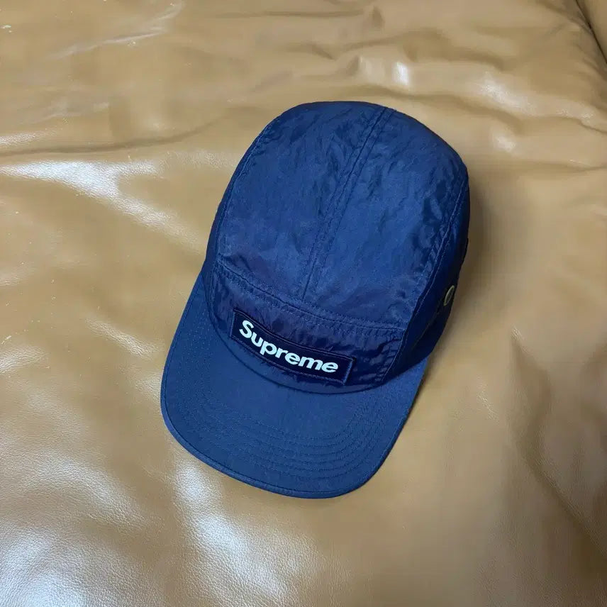 [SOLD OUT] 슈프림 캠프캡 모자 박스로고 워시드 나일론 네이비