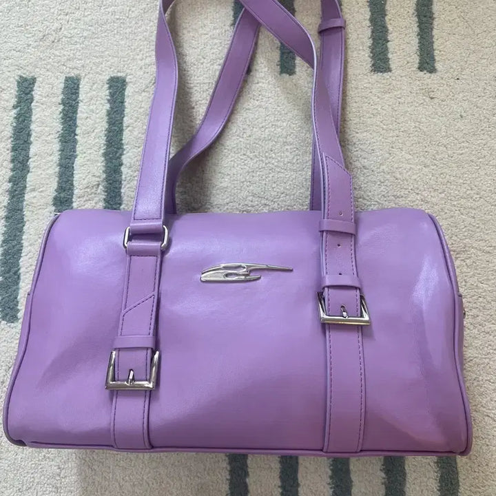 [BUNJANG] YIEEL Plaque Belt Tote Bag - Purple / 와이이이엘 PLAQUE BELT TOTE BAG PURPLE