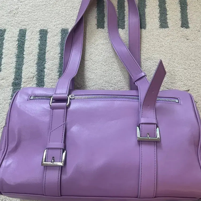 [BUNJANG] YIEEL Plaque Belt Tote Bag - Purple / 와이이이엘 PLAQUE BELT TOTE BAG PURPLE