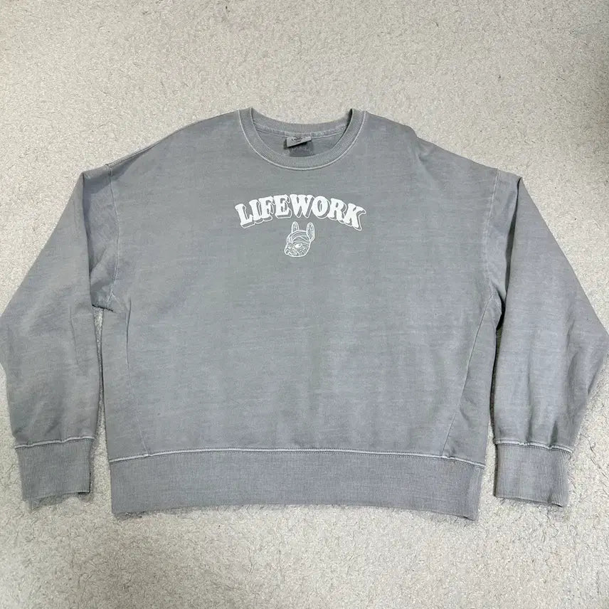 [BUNJANG] LifeWork Crewneck Sweatshirt Grey Free Size / 라이프워크 맨투맨 그레이 free
