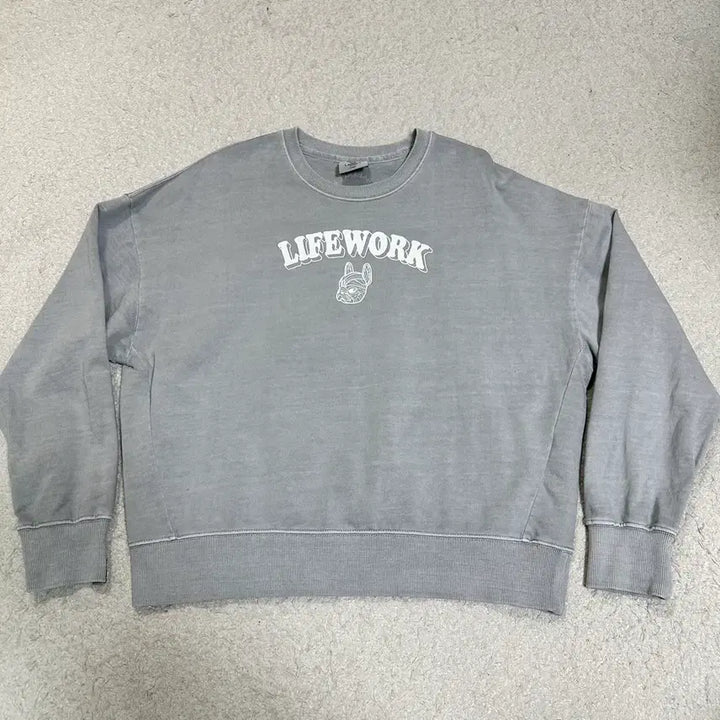 [BUNJANG] LifeWork Crewneck Sweatshirt Grey Free Size / 라이프워크 맨투맨 그레이 free