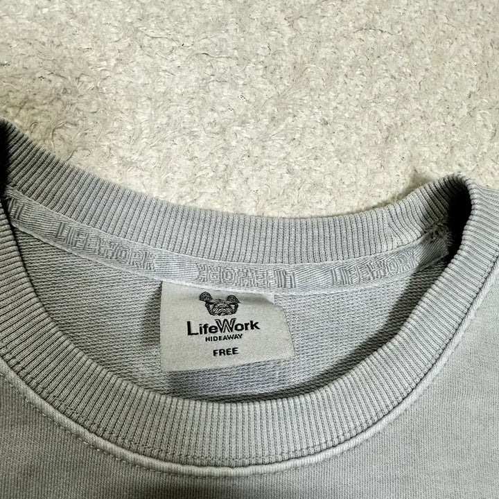 [BUNJANG] LifeWork Crewneck Sweatshirt Grey Free Size / 라이프워크 맨투맨 그레이 free
