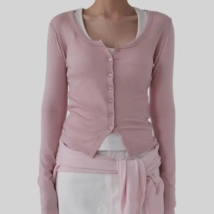 [BUNJANG] Autumn Pink Cardigan / 어텀 핑크 가디건