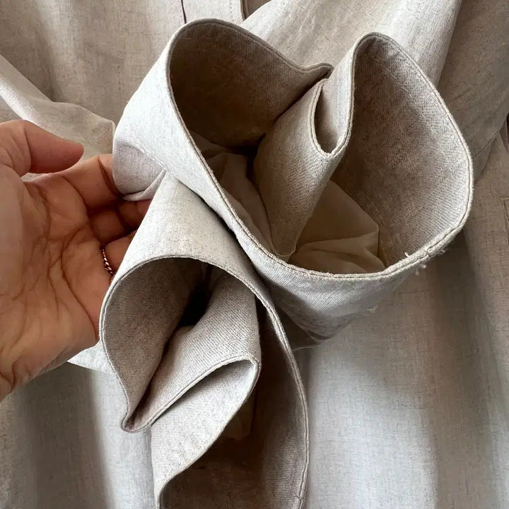 [BUNJANG] KUHO Ivory Beige Linen Trench Jacket / 구호 KUHO 여성 아이보리베이지 린넨자켓 트렌치자켓 85-94-160