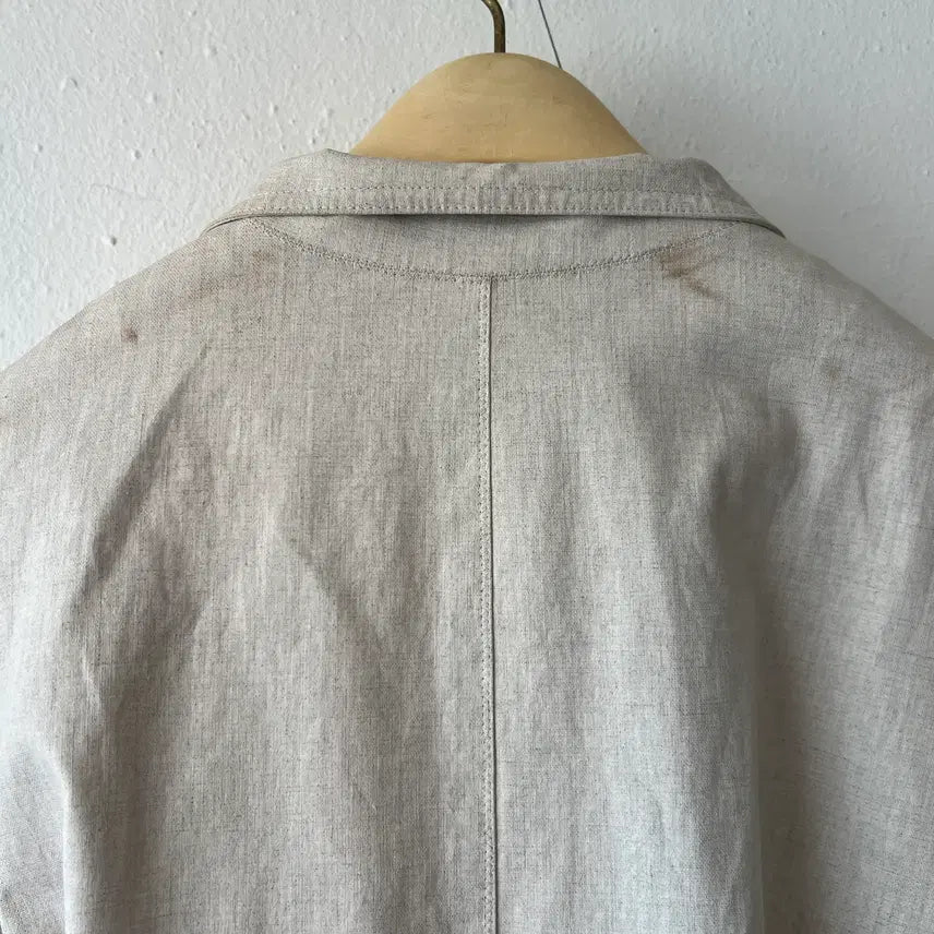 [BUNJANG] KUHO Ivory Beige Linen Trench Jacket / 구호 KUHO 여성 아이보리베이지 린넨자켓 트렌치자켓 85-94-160