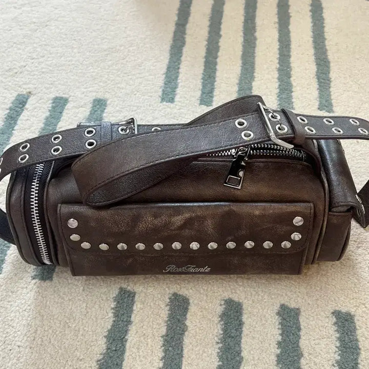 [BUNJANG] Rosee Franz Studded Shoulder Bag - Brown / 로제프란츠 Studded Shoulder Bag 브라운