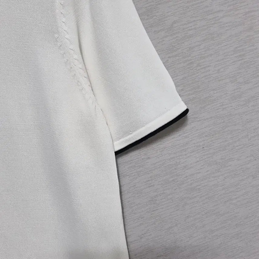 [BUNJANG] Zara Short Sleeve Knit Top - White/Black Stripe / ㅡ자라 반팔니트 여66 ㅡ0414